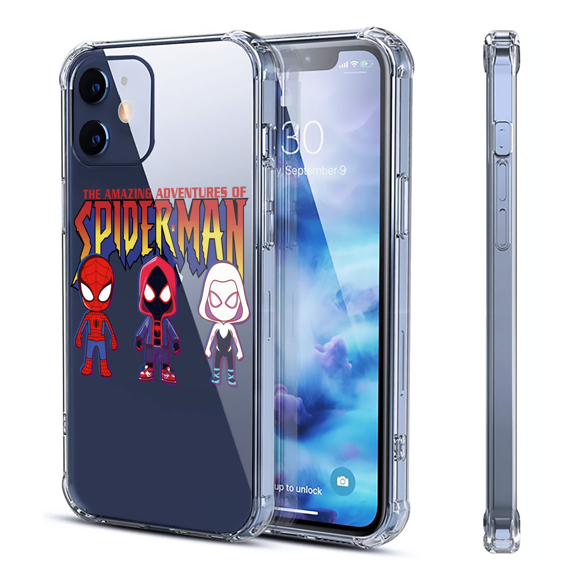 （画像用） Spider Man スパイダーマン 【iPhone 12シリーズ対応】透明スマホケース（クリアソフトケース）